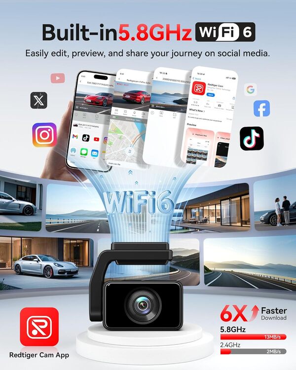 REDTIGER F4 Pro 4K Front & 1080P Rear Dash Cam - STARVIS 2 Sensor, 128GB