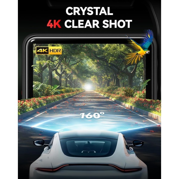 REDTIGER F4 4K Dash Cam Front - 2160P UHD Touch Screen, Voice Control