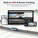 Redtiger F17 Elite 3-Channel Dash Cam - 4K Front, 1080P Inside & Rear