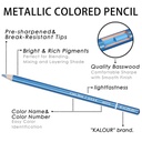 KALOUR 74 Metallic Color Pencil Tin Box Set - Perfect for Artists/Colorists