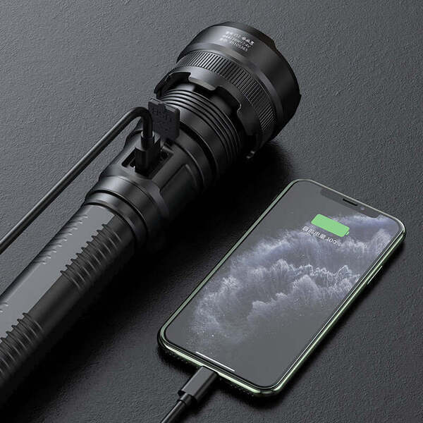 SUPERFIRE Y12 P90 LED Flashlight - 3000 Lumens, 5 Modes, USB Rechargeable