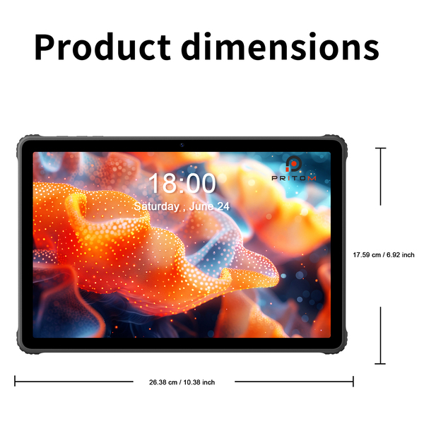 Pritom R11 Rugged 10.95" Tablet - 6GB+10GB RAM, 128GB ROM, 15000mAh Battery