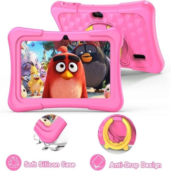 Pritom Smart Tablet for Kids 7" with WiFi 2GB RAM 32GB ROM Parental Control - Pink