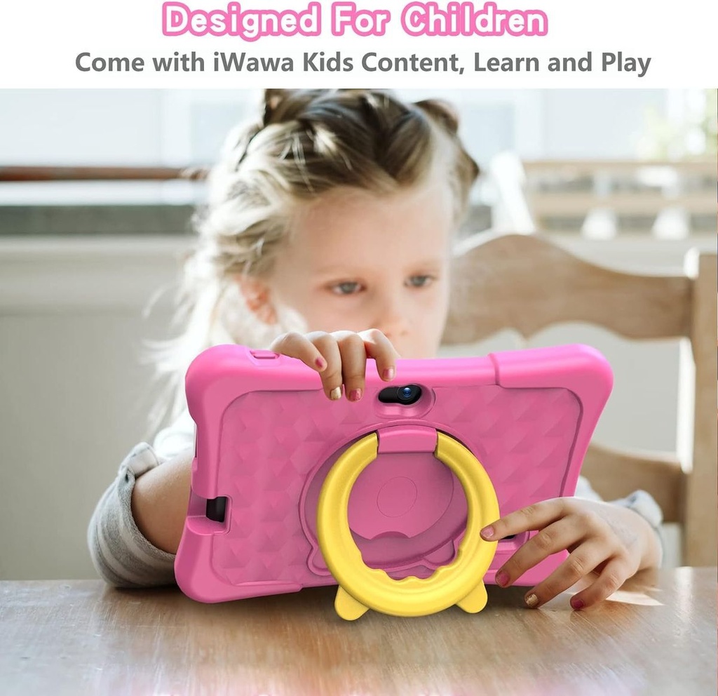 Pritom Smart Tablet for Kids 7" with WiFi 2GB RAM 32GB ROM Parental Control - Pink