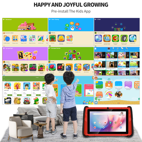 Pritom K7 Pro Kids 7" Smart Tablet - 3GB RAM, 32GB ROM with 2 Controllers