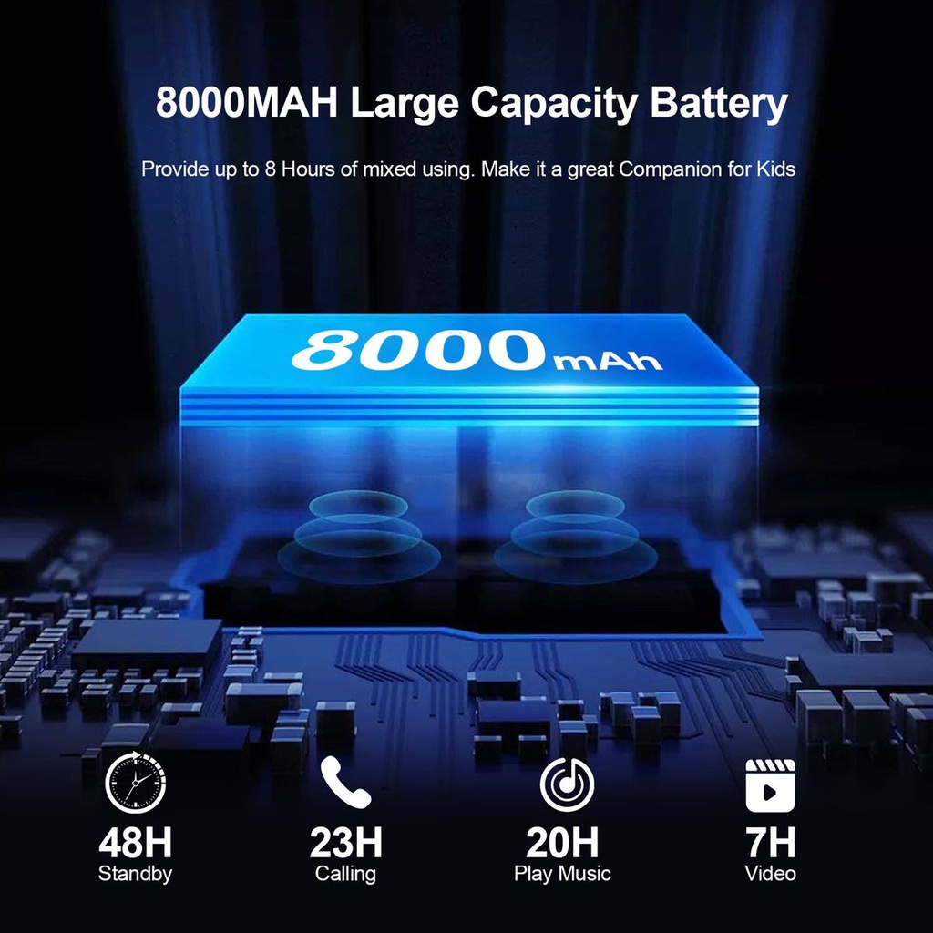 Pritom Smart Tablet for Kids 10" WiFi 4GB RAM 128GB ROM Parental Control - Blue