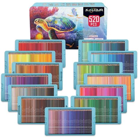 KALOUR 520 Color Pencil Tin Box Set - Massive Collection of 520 Pencils