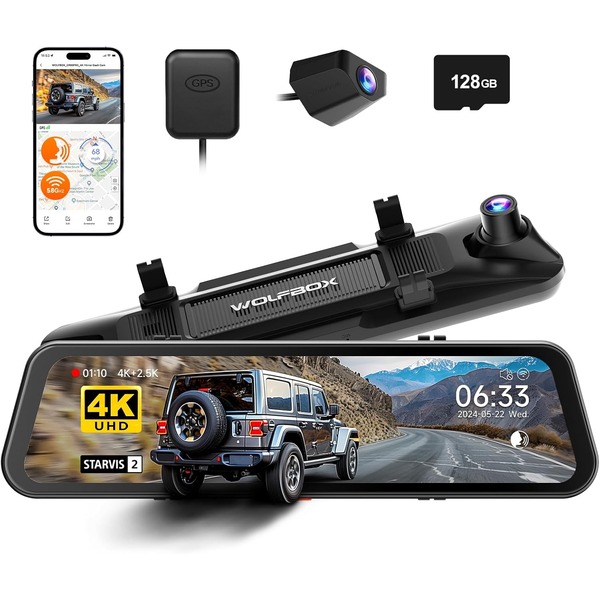 WOLFBOX G900 PRO 4K Mirror Dash Cam with STARVIS 2  