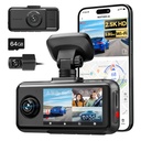 Redtiger A6 3Channel Dash Cam 2.5K Front + 1080P Rear + Cabin, Touchscreen