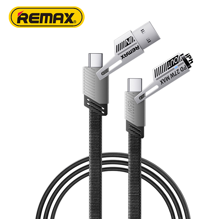 REMAX 65W 4in1 Zinc Alloy Braided Cable
RC-C189 For Type C iPhone and USB A