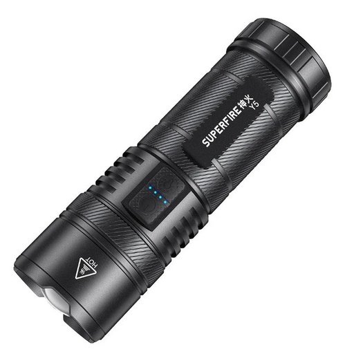 [7045] SUPERFIRE Y5-N Zoom Flashlight - 1200 Lumens, 800m Beam Distance, 5 Modes