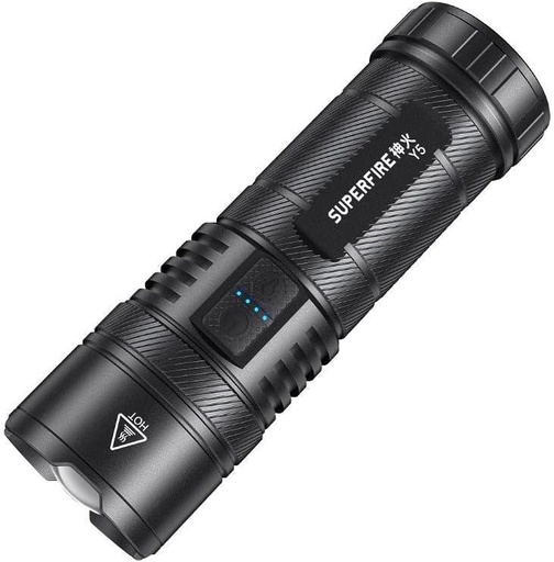 [6975515771186] SUPERFIRE Y5 Power Bank Flashlight Torch 1200 Lumens 800 Meters Long Range